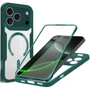 Coque intégrale Phonesta Slim Protect 360 protecteur d'écran et MagSafe pour Apple iPhone 17 Pro Max - Vert