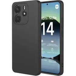 Coque arrière en silicone Phonesta Soft Silk pour Xiaomi Redmi Note 14 4G 164.8mm - Noir