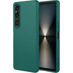 Coque arrière en silicone Phonesta Soft Silk pour Sony Xperia 1 VII - Vert foncé