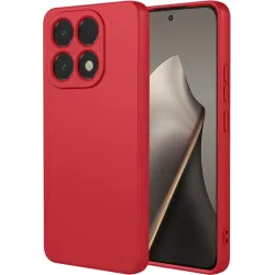 Coque arrière en silicone Phonesta Soft Silk pour Xiaomi 15T - Rouge