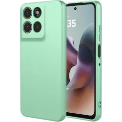 Coque arrière en silicone Phonesta Soft Silk pour Motorola Moto G56 - Vert matcha