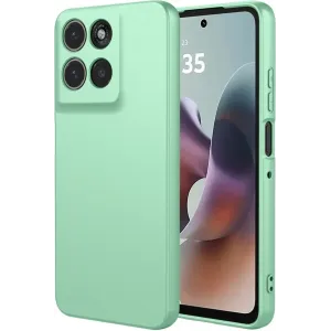 Coque arrière en silicone Phonesta Soft Silk pour Motorola Moto G56 - Vert matcha
