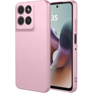 Coque arrière en silicone Phonesta Soft Silk pour Motorola Moto G56 - Rose