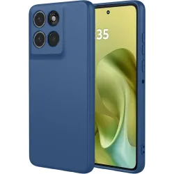 Coque arrière en silicone Phonesta Soft Silk pour Motorola Moto G86 - Bleu foncé