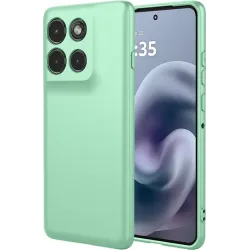 Coque arrière en silicone Phonesta Soft Silk pour Motorola Moto G86 Power - Vert matcha