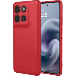 Coque arrière en silicone Phonesta Soft Silk pour Motorola Moto G86 Power - Rouge