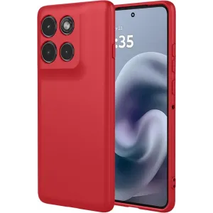 Coque arrière en silicone Phonesta Soft Silk pour Motorola Moto G86 Power - Rouge