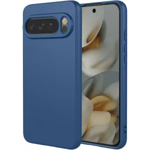 Coque arrière en silicone Phonesta Soft Silk pour Google Pixel 10 Pro XL - Bleu foncé