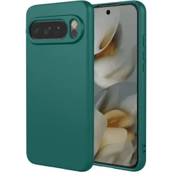 Coque arrière en silicone Phonesta Soft Silk pour Google Pixel 10 Pro XL - Vert foncé