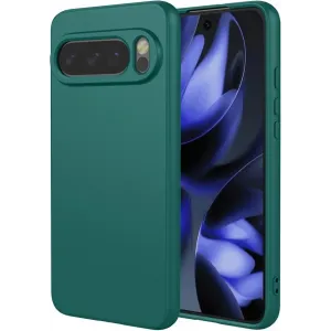 Coque arrière en silicone Phonesta Soft Silk pour Google Pixel 10 / 10 Pro - Vert foncé