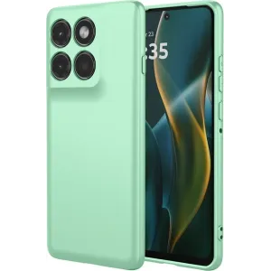 Coque arrière en silicone Phonesta Soft Silk pour Motorola Edge 60 Pro - Vert matcha