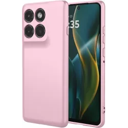 Coque arrière en silicone Phonesta Soft Silk pour Motorola Edge 60 Pro - Rose