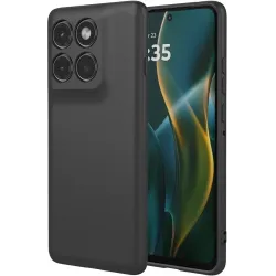 Coque arrière en silicone Phonesta Soft Silk pour Motorola Edge 60 Pro - Noir