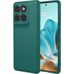 Coque arrière en silicone Phonesta Soft Silk pour Motorola Edge 60 / Edge 60 Fusion - Vert foncé