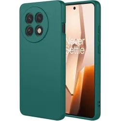 Coque arrière en silicone Phonesta Soft Silk pour OnePlus 13R - Vert foncé