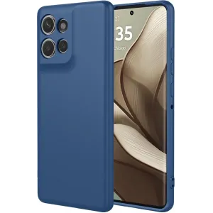 Coque arrière en silicone Phonesta Soft Silk pour Motorola Edge 50 - Bleu foncé