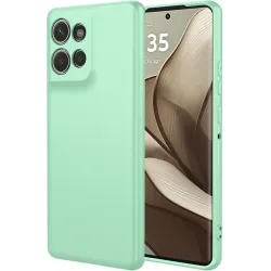 Coque arrière en silicone Phonesta Soft Silk pour Motorola Edge 50 - Vert matcha