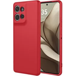 Coque arrière en silicone Phonesta Soft Silk pour Motorola Edge 50 - Rouge
