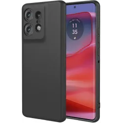 Coque arrière en silicone Phonesta Soft Silk pour Motorola Edge 50 Pro - Noir