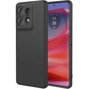 Coque arrière en silicone Phonesta Soft Silk pour Motorola Edge 50 Pro - Noir