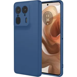 Coque arrière en silicone Phonesta Soft Silk pour Motorola Edge 50 Ultra - Bleu foncé