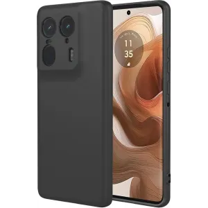 Coque arrière en silicone Phonesta Soft Silk pour Motorola Edge 50 Ultra - Noir