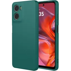 Coque arrière en silicone Phonesta Soft Silk pour Motorola Moto G05 / Moto E15 - Vert foncé