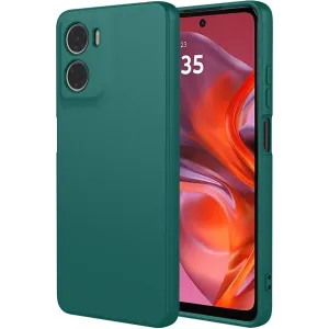 Coque arrière en silicone Phonesta Soft Silk pour Motorola Moto G05 / Moto E15 - Vert foncé