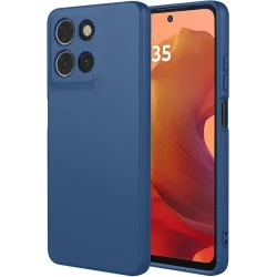 Coque arrière en silicone Phonesta Soft Silk pour Motorola Moto G17/G17 Power/G15/G15 Power - Bleu foncé