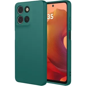 Coque arrière en silicone Phonesta Soft Silk pour Motorola Moto G17/G17 Power/G15/G15 Power - Vert foncé