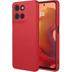 Coque arrière en silicone Phonesta Soft Silk pour Motorola Moto G17/G17 Power/G15/G15 Power - Rouge