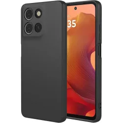 Coque arrière en silicone Phonesta Soft Silk pour Motorola Moto G17/G17 Power/G15/G15 Power - Noir