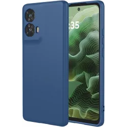 Coque arrière en silicone Phonesta Soft Silk pour Motorola Moto G35 - Bleu foncé