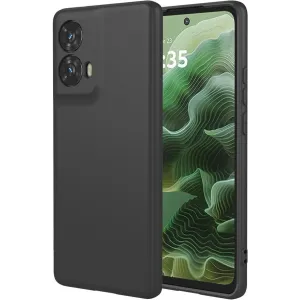 Coque arrière en silicone Phonesta Soft Silk pour Motorola Moto G35 - Noir