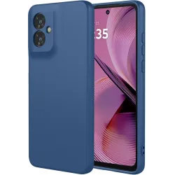 Coque arrière en silicone Phonesta Soft Silk pour Motorola Moto G55 - Bleu foncé