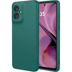 Coque arrière en silicone Phonesta Soft Silk pour Motorola Moto G55 - Vert foncé