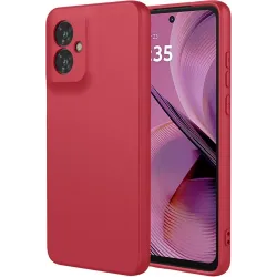 Coque arrière en silicone Phonesta Soft Silk pour Motorola Moto G55 - Rouge