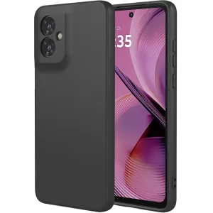 Coque arrière en silicone Phonesta Soft Silk pour Motorola Moto G55 - Noir