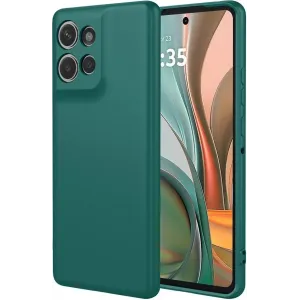 Coque arrière en silicone Phonesta Soft Silk pour Motorola Moto G75 - Vert foncé