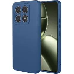 Coque arrière en silicone Phonesta Soft Silk pour Xiaomi 14T - Bleu foncé