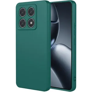 Coque arrière en silicone Phonesta Soft Silk pour Xiaomi 14T Pro - Vert foncé