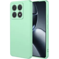 Coque arrière en silicone Phonesta Soft Silk pour Xiaomi 14T Pro - Vert matcha
