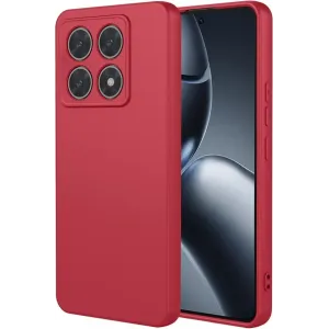 Coque arrière en silicone Phonesta Soft Silk pour Xiaomi 14T Pro - Rouge
