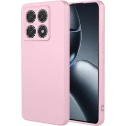 Coque arrière en silicone Phonesta Soft Silk pour Xiaomi 14T Pro - Rose