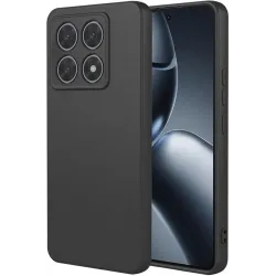 Coque arrière en silicone Phonesta Soft Silk pour Xiaomi 14T Pro - Noir