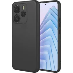 Coque arrière en silicone Phonesta Soft Silk pour Xiaomi Redmi Note 14 5G - Noir