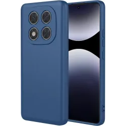 Coque arrière en silicone Phonesta Soft Silk pour Xiaomi Redmi Note 14 Pro 4G - Bleu foncé