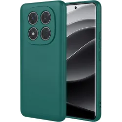 Coque arrière en silicone Phonesta Soft Silk pour Xiaomi Redmi Note 14 Pro Plus - Vert foncé