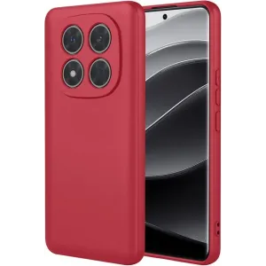 Coque arrière en silicone Phonesta Soft Silk pour Xiaomi Redmi Note 14 Pro Plus - Rouge