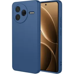 Coque arrière en silicone Phonesta Soft Silk pour Xiaomi Poco F7 Pro - Bleu foncé